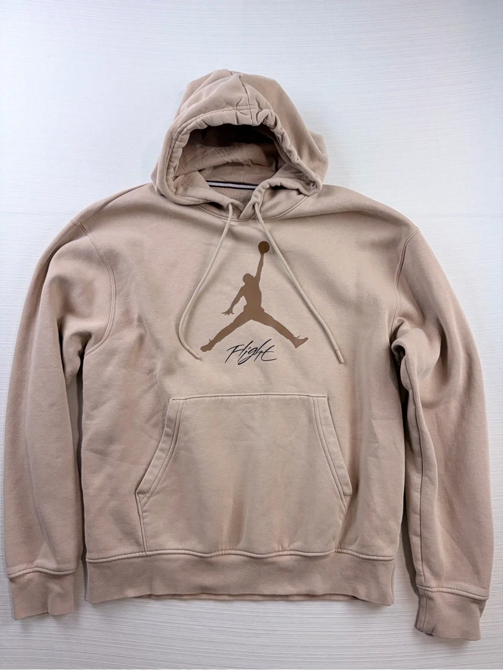 Jordan Jumpman Flight Pullover Hoodie Hemp Light British Tan Size M